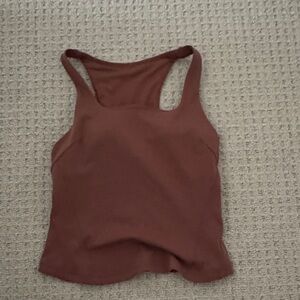 Womens Racerback Tank Top in Deep Brown